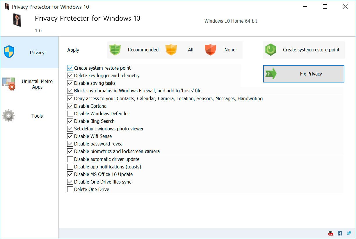 Privacy Protector for Windows 11 ஸ்கிரீன் மாற்றம்.